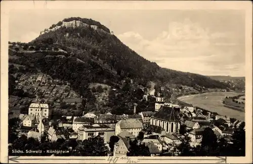 Ak Königstein an der Elbe Sächsische Schweiz, Ortsansicht