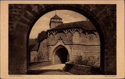 Ak Rothenburg ob der Tauber Mittelfranken, Spitaltor