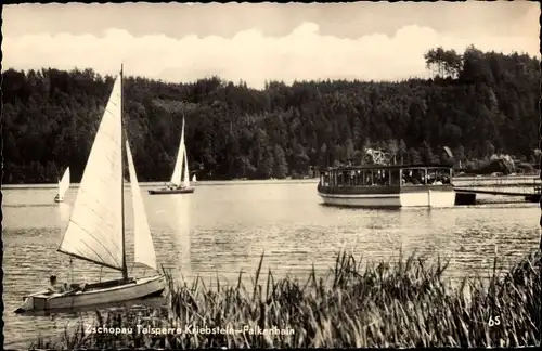 Ak Kriebstein Sachsen, Zschopau Talsperre, Kriebstein-Falkenhain, Segelboote, Schiff