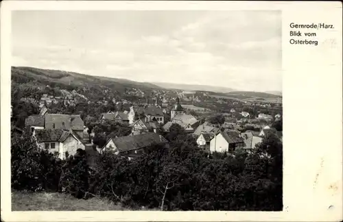 Ak Gernrode Quedlinburg im Harz, Blick vom Osterberg, Ortsansicht