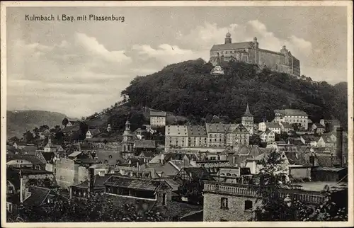Ak Kulmbach in Oberfranken, Ortsansicht, Plassenburg
