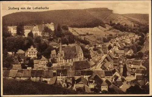 Ak Stolberg im Harz, Blick von der Lutherbuche