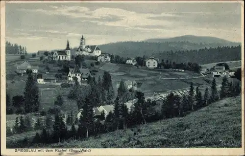 Ak Spiegelau im Bayerischen Wald Niederbayern, Ortsansicht, Rachel