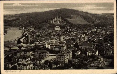 Ak Wertheim am Main, Ortsansicht, Blick vom Wartberg