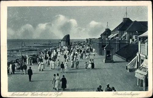 Ak Westerland auf Sylt, Strandanlagen, Promenade, Passanten