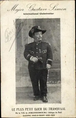 Ak Transvaal Südafrika, Buren-Major Gustave Simon, Liliputaner