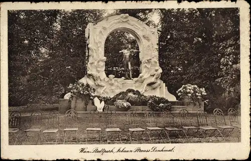 Ak Wien 1 Innere Stadt, Stadtpark, Johann Strauss Denkmal