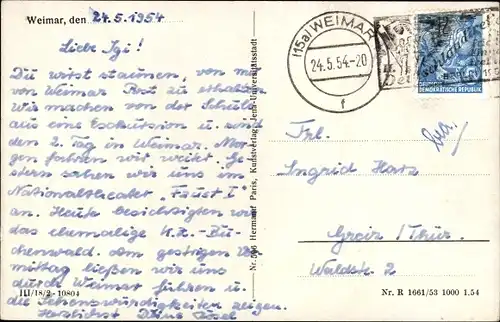 Ak Weimar in Thüringen, Goethehaus