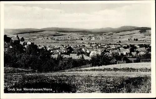 Ak Wernshausen Schmalkalden im Thüringer Wald, Werra, Ortsansicht