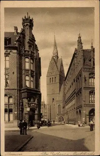 Ak Hannover in Niedersachsen, Altes Rathaus, Marktkirche