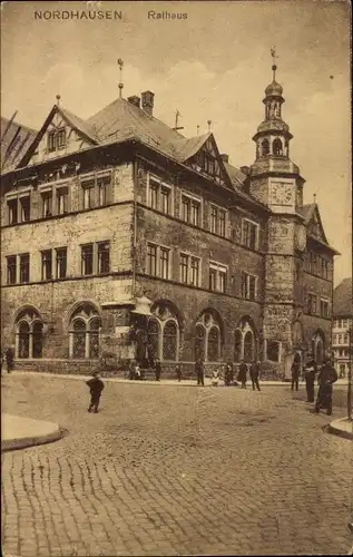 Ak Nordhausen am Harz, Rathaus, Turm, Turmuhr