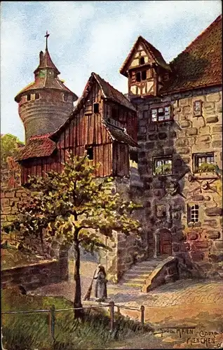 Künstler Ak Nürnberg in Mittelfranken, Burgeingang