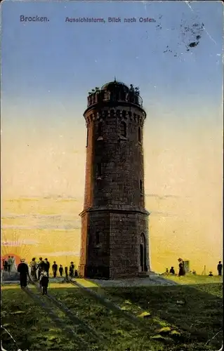 Ak Brocken Nationalpark Harz, Aussichtsturm, Ostansicht