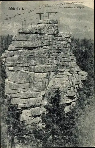 Ak Schierke Wernigerode im Harz, Schnarcherklipe