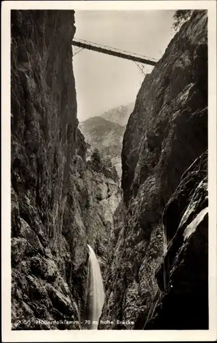 Ak Hammersbach Grainau, Höllentalklamm, hohe Brücke, Schlucht