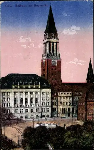 Ak Kiel, Rathaus, Neumarkt