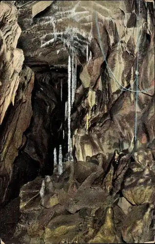 Ak Rübeland Oberharz am Brocken, Hermannshöhle, 8000 jährige Säule