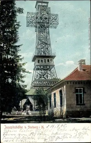 Ak Stolberg im Harz, Josephshöhe, Aussichtsturm