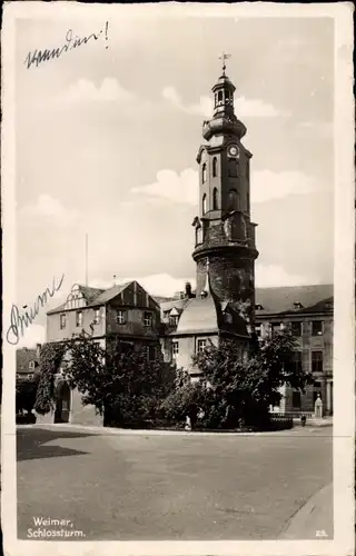 Ak Weimar in Thüringen, Schlossturm