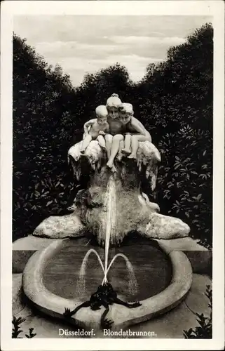 Ak Düsseldorf am Rhein, Blondatbrunnen