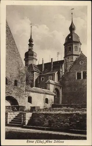 Ak Riesa an der Elbe Sachsen, Altes Schloss