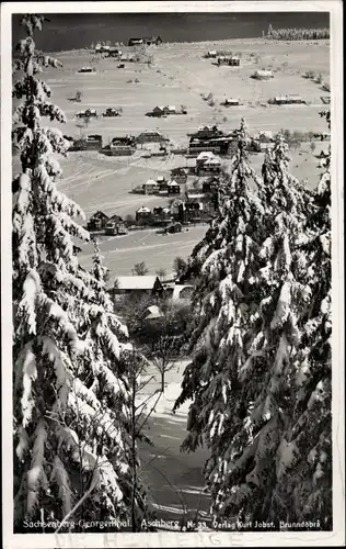 Ak Aschberg Klingenthal im Vogtland Sachsen, Gaststätte, Jugendherberge, Winter