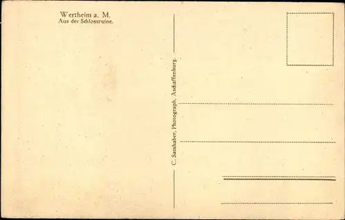 Ak Wertheim am Main,  Schlossruine