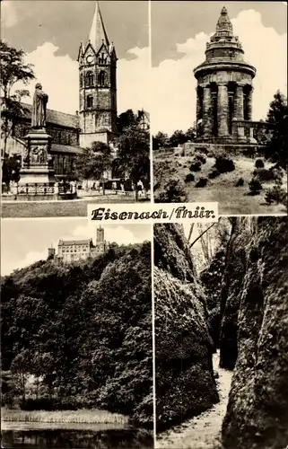 Ak Lutherstadt Eisenach in Thüringen, Kirche, Denkmal, Burschenschaftsdenkmal, Wartburg, Schlucht