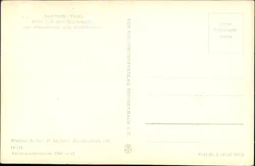 Ak Auerbach im Vogtland, Blick von der Wartehalle auf Schlossturm, Stadtkirche