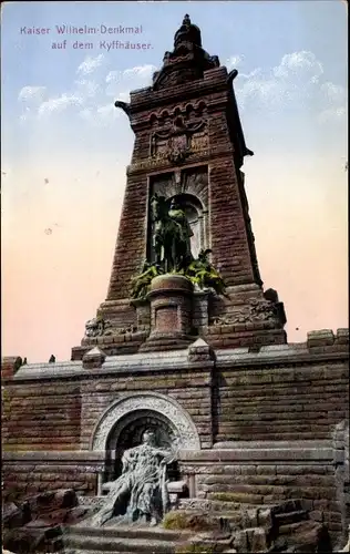 Ak Steinthaleben Kyffhäuserland in Thüringen, Kyffhäuser, Kaiser Wilhelm Denkmal, Barbarossa