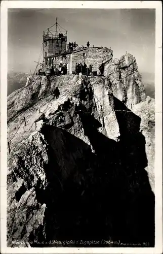 Ak Münchner Haus auf der Zugspitze