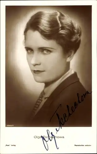 Ak Schauspielerin Olga Tschechowa, Portrait, Autogramm