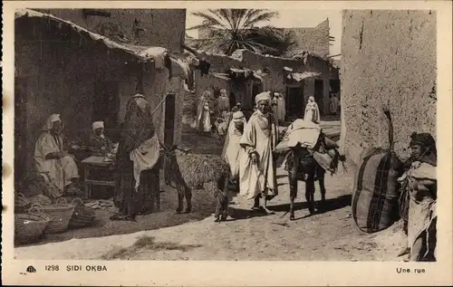 Ak Sidi Okba Algerien, eine Straße