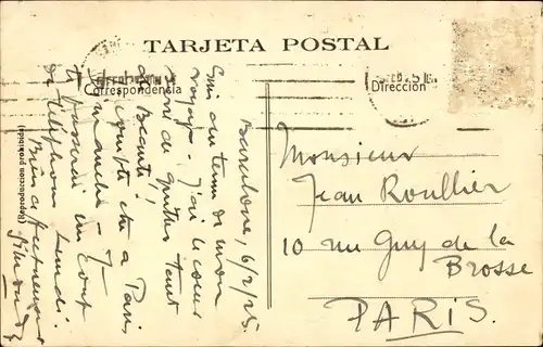 Ak Barcelona Katalonien, Paseo de Colón, Straßenpartie, Palmen, Denkmal