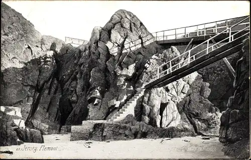 Ak Plemont Kanalinsel Jersey, Höhle, Brücke