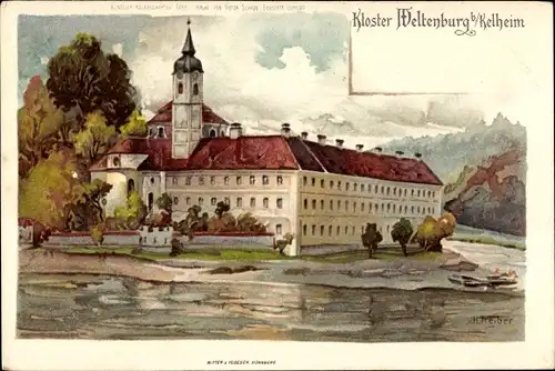 Künstler Litho Treiber, H., Kelheim an der Donau Niederbayern, Kloster Weltenburg