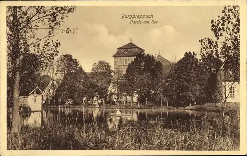 Ak Burgpreppach in Unterfranken, Partie am See