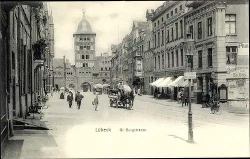 Ak Hansestadt Lübeck, Große Burgstraße