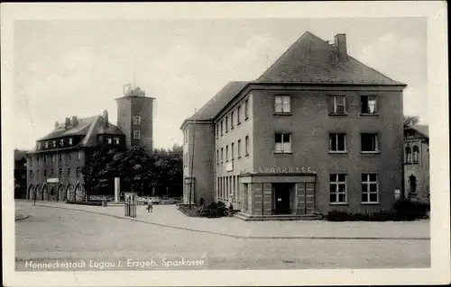Ak Lugau im Erzgebirge, Sparkasse