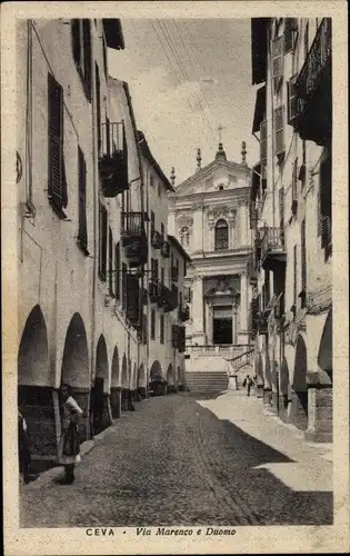 Ak Ceva Piemonte, Via Marenco e Duomo