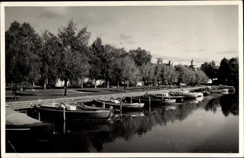 Ak Rauma Finnland, Kanalpartie, Boote am Anleger