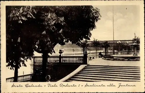 Ak Sesto Calende Lombardia, Viale Umberto I, Scalinata alla Jantana