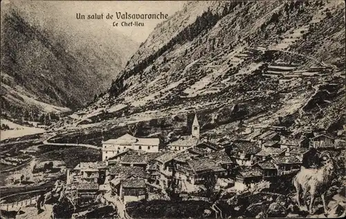 Ak Valsavarenche Aostatal, Le Chef lieu, Teilansicht