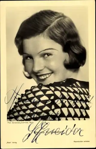 Ak Schauspielerin Magda Schneider, Portrait, Autogramm