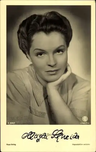 Ak Schauspielerin Magda Schneider, Portrait, Ross Verlag A 3088/1, Autogramm