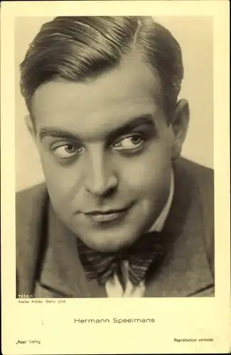 Ak Schauspieler Hermann Speelmans, Portrait, Autogramm