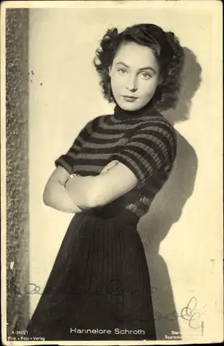 Ak Schauspielerin Hannelore Schroth, Portrait, Autogramm