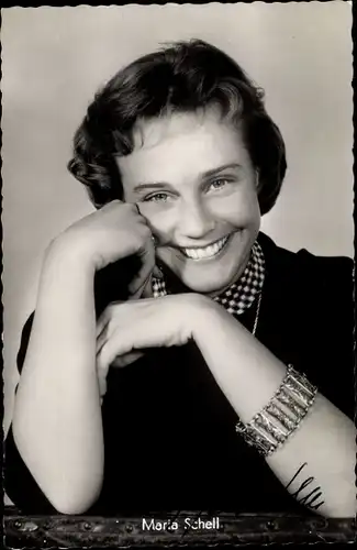 Ak Schauspielerin Maria Schell, Portrait, Autogramm