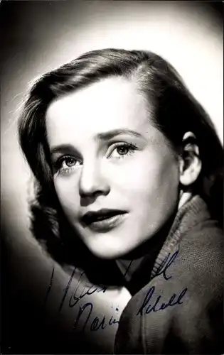 Ak Schauspielerin Maria Schell, Portrait, Autogramm