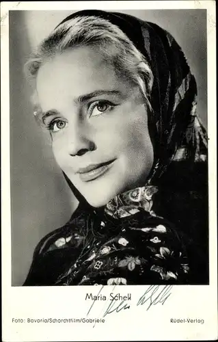 Ak Schauspielerin Maria Schell, Portrait, Rose Bernd, Autogramm